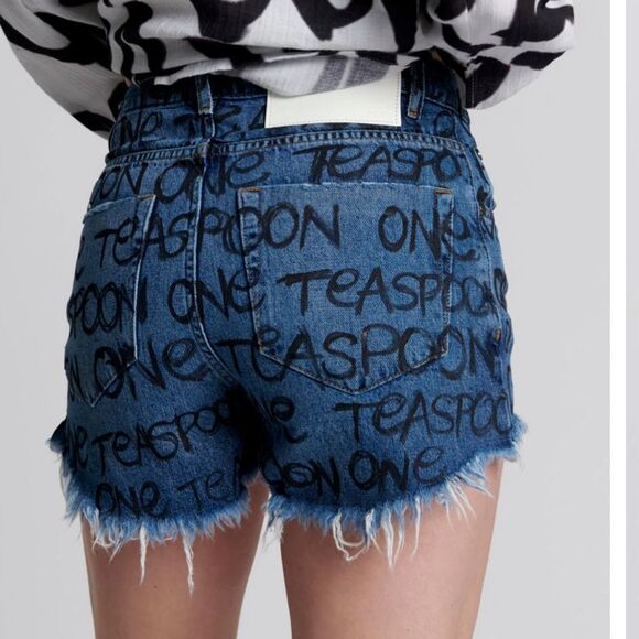 One-Teaspoon Bonitas High Waist Denim Shorts - Rosewood Sz 32 - Picture 3 of 11